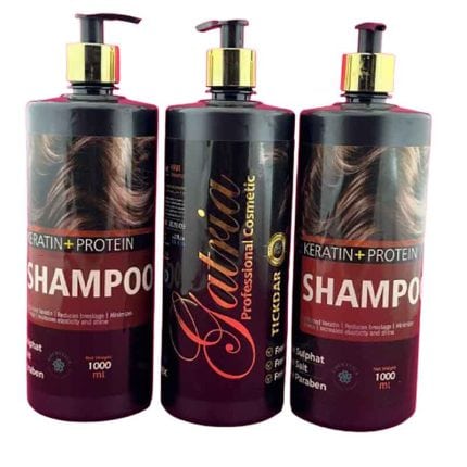 خرید شامپو سر پمپی بدون سولفات کراتین و پروتئین گاتریا 1000ml