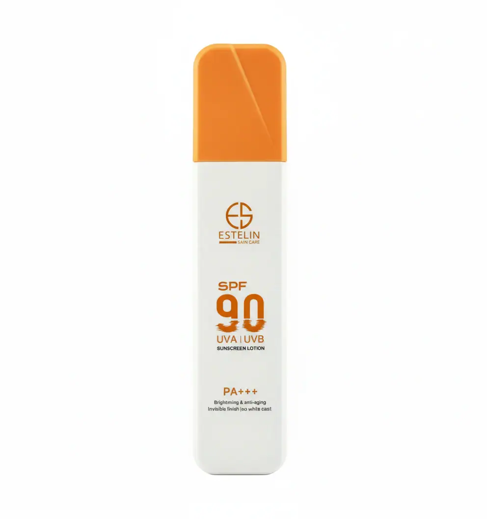 product-front-view.webp - 2026-01-03T164100.785 لوسیون ضد آفتاب پمپی بی رنگ استلین spf90 وزن 120 گرم