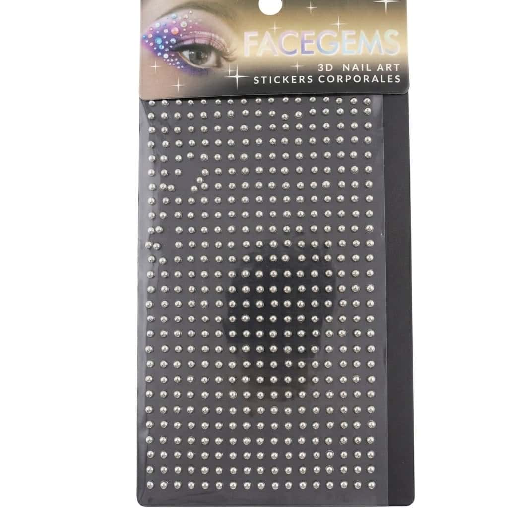 prod-1792337701216-0 نگین چسبی طرح ساچمه ای گرد بی رنگ سایز کوچک